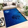 2x3 Moon Celestial Door Mat for Entryway, Blue Moon Night Rugs for Bedroom Living Room Decor, Washable Starry Sky Small Rug, Non-Slip Low Pile Front Door Rug Do-W13 view 2