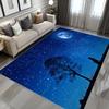 2x3 Moon Celestial Door Mat for Entryway, Blue Moon Night Rugs for Bedroom Living Room Decor, Washable Starry Sky Small Rug, Non-Slip Low Pile Front Door Rug Do-W13 view 3