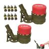 Air Slam Mortar Launcher, Mortar Launcher Play Set, Press Launch Toy Over 20ft High with Target & 4 Soft Projectiles, Outdoor Jump Rocket Game for Backyard Battle, Gift for Boys, Girls & Adults (2PCS) view 1