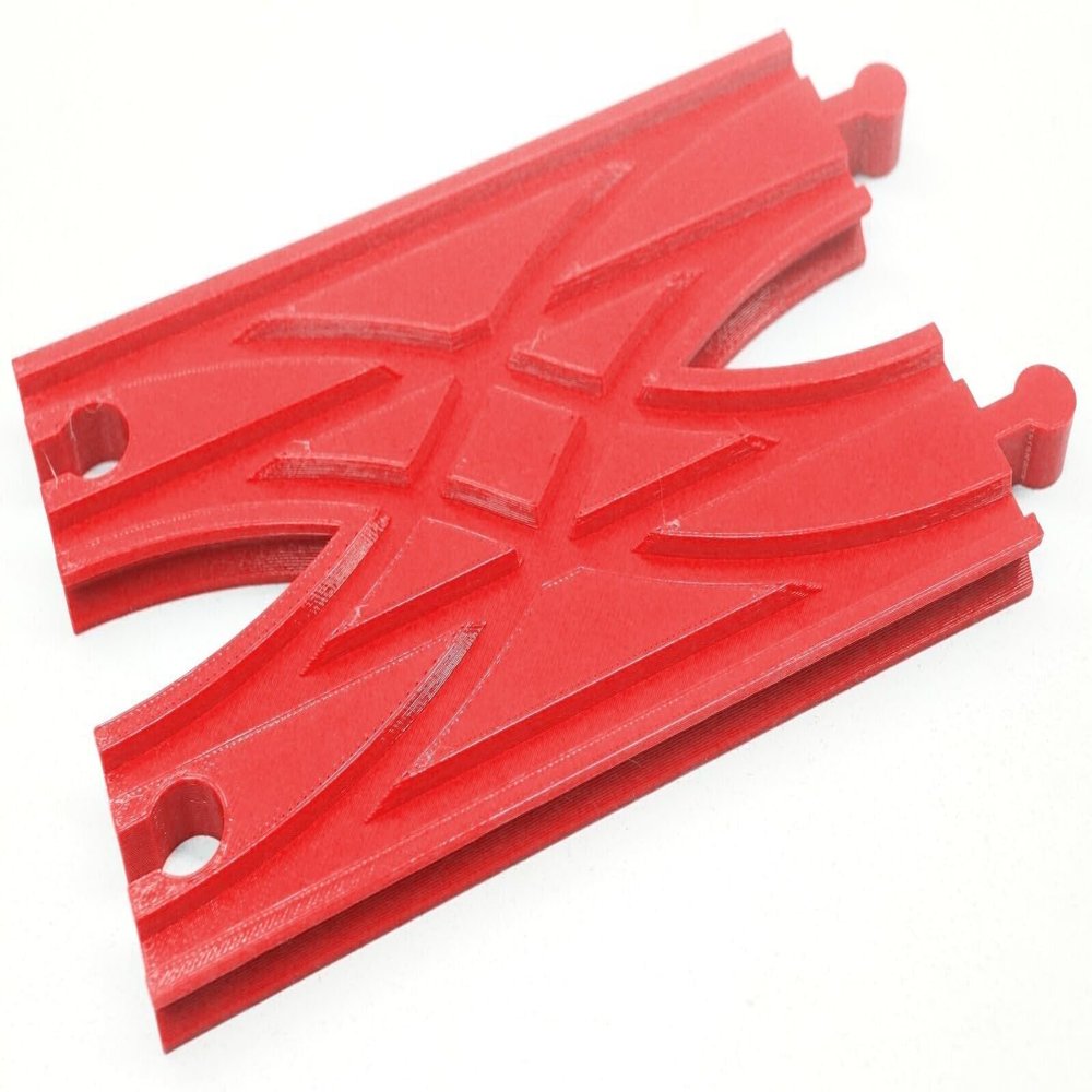 3DEXL Crossover Track (Parallel Tracks) Compatible with Thomas BRIO Train Sets *Red*
