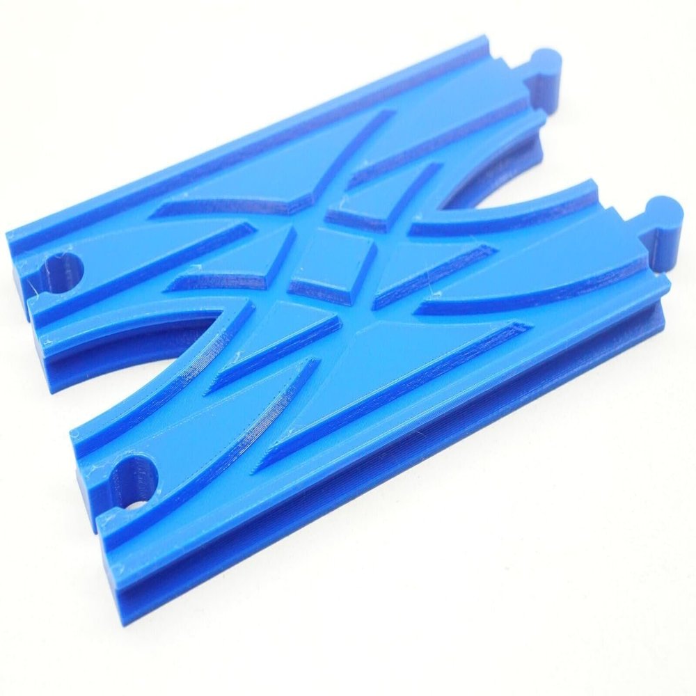 3DEXL Crossover Track (Parallel Tracks) Compatible with Thomas BRIO Train Sets *Blue*