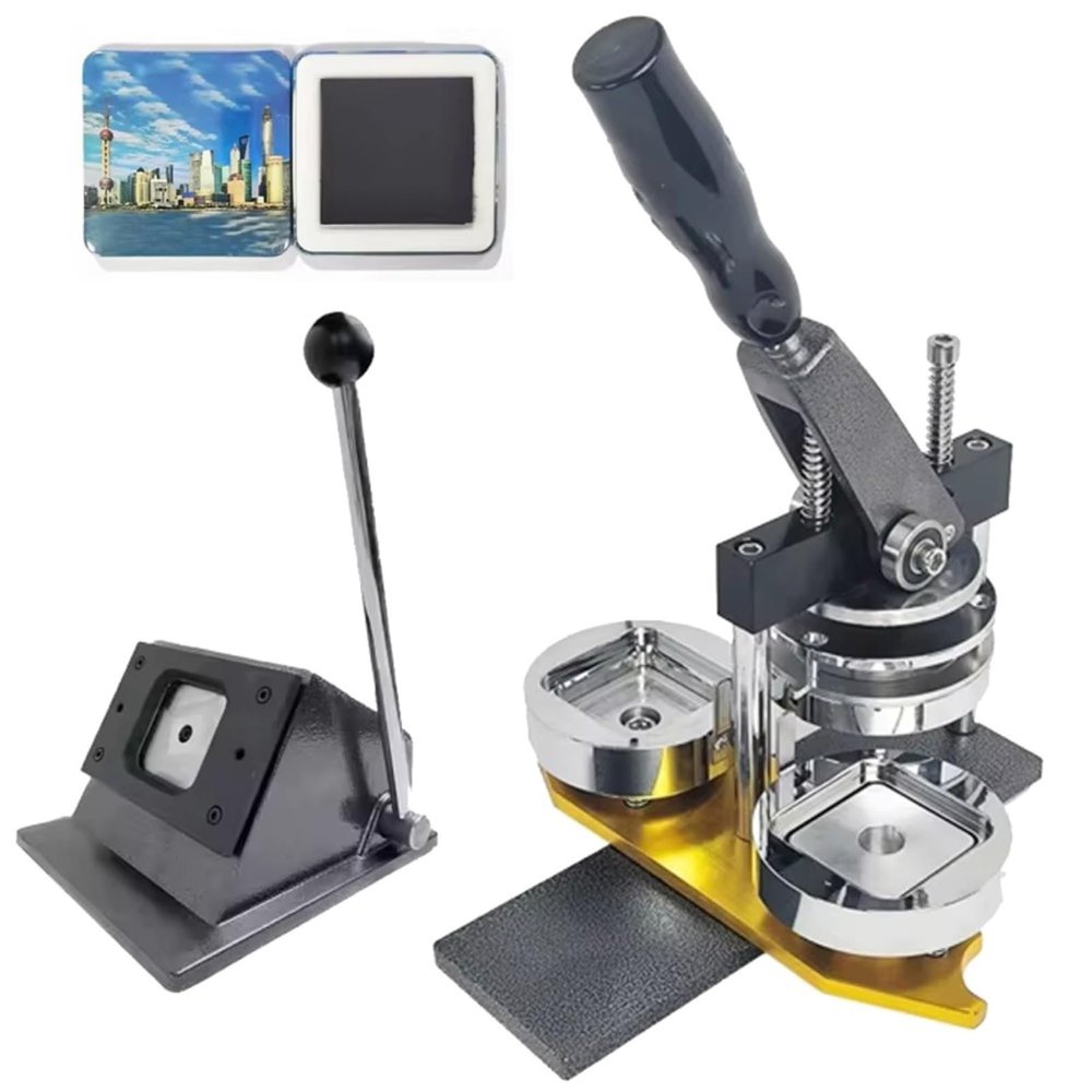 JHNKOJ Fridge Magnet Button Maker Machine with Paper Cutters, 50 Mm Button Maker Machine with 100 Sets of Consumables