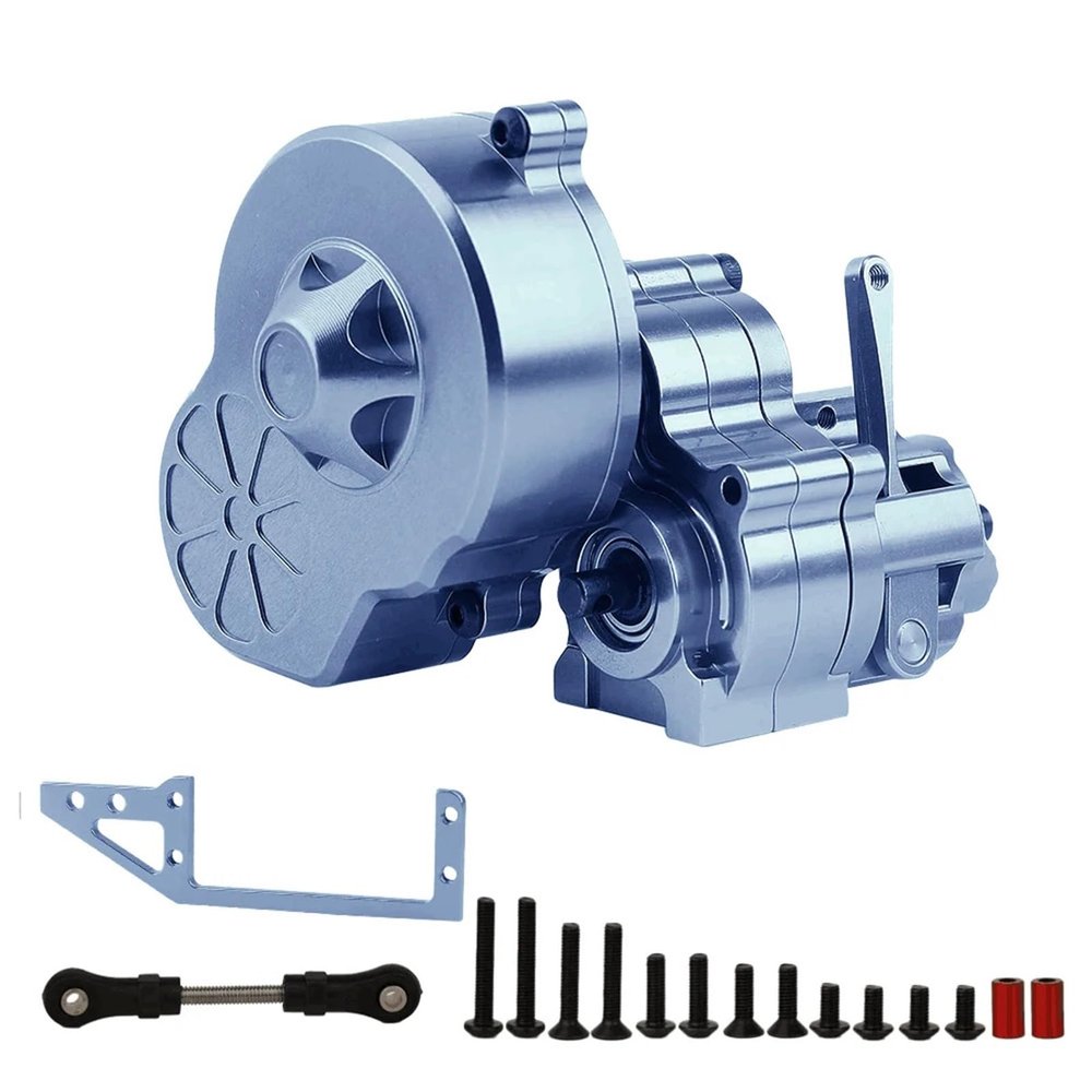 1/10 Metal Transmission Cutoff Gearbox with Gear Set for Axial SCX10 AX10 for Wraith RC Crawler Car Truck Upgrade Parts(Titanium)