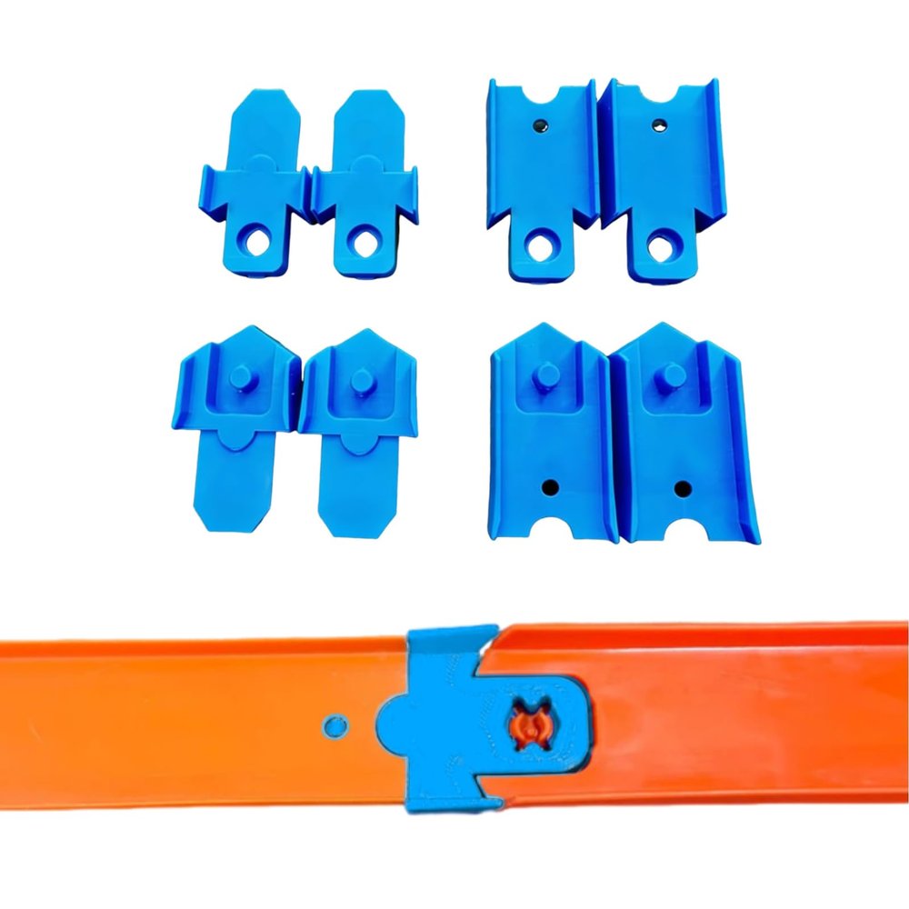 Compatible with Speed Snap Track Adapters 8-Pack Compatible with Hot Wheels Classic Orange Track Connector Set Male & Female (Blue)