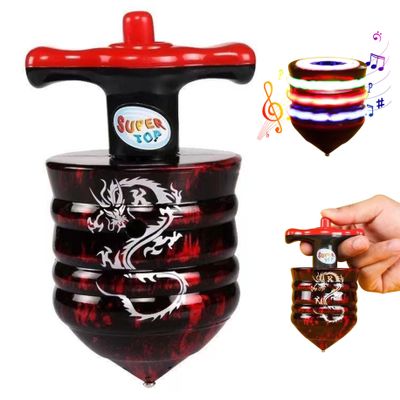 Vistnale Spinning Tops for Kids, Spinning Top, Light Up Tops with Music, 35 Seconds Rotating Spinner, Colorful Lights Spin Top Toy Fun Birthday Party for Kids Random Color Handle