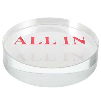 BESPORTBLE Large Red Crystal Glass Poker Chips Double Layer Dealer Button for Hold'em and Home Poker Games, Collectible Game Tokens for Gambling and Tournament Play