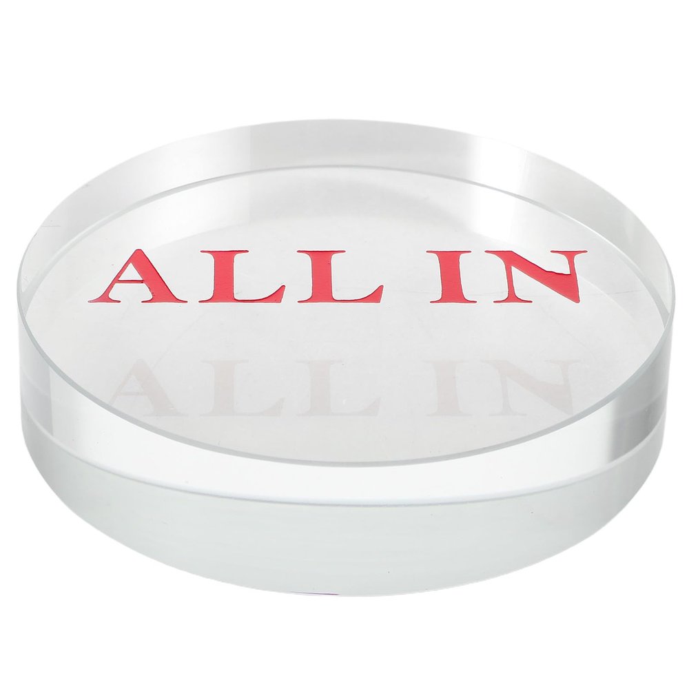 BESPORTBLE Large Red Crystal Glass Poker Chips Double Layer Dealer Button for Hold'em and Home Poker Games, Collectible Game Tokens for Gambling and Tournament Play