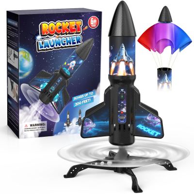 Spinner Rocket Launcher for Kids 200ft Self Launching Rocket Toy Gift