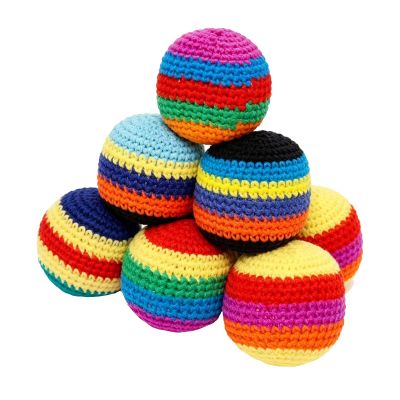 Hand-Made Knitted Footbag Sack, Foot Bag Style Woven Kicking Balls for Adults and Kids, Colorful Juggling Footbag for Beginners,Outdoor Foot Bag Toy for Balance Coordination Practice