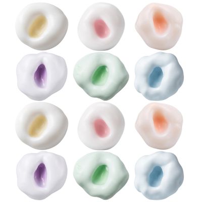 12Pcs 1.57 Inch Crunchy Stress Ball Shapeable Squish Toys 6 Colours Plastic Squeeze Fidget Toys for Girls Boys Kids Adults