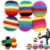 Hand-Made Knitted Footbag, 6/12/24 PCS Knitted Hacky Bag Set, Crochet Kick Bags for Adults, Colorful Juggling Footbag for Outdoor Party Game, Handwoven Toss Pack (6PCS) view 1