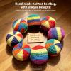 Hand-Made Knitted Footbag, 6/12/24 PCS Knitted Hacky Bag Set, Crochet Kick Bags for Adults, Colorful Juggling Footbag for Outdoor Party Game, Handwoven Toss Pack (6PCS) view 2