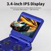 Anbernic RG34XXSP FILP Retro Handheld Game Console RG34XX SP Portable Game Console Linux 3.4 ''IPS 64G Card with 3545+Preloaded Games 3300mAh RG 34XXSP Retro Gaming Console WiFi HDMI Bluetooth Blue view 3