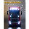 CYSJLJN 1/18 RC Semi Truck with Flatbed Trailer, 2.4G 6x4 770S Heavy Duty Tractor Truck with 1/18 RC Semi-Trailer/Lights/Sound, 2.7KM/H RWD Remote Control Hauler Birthday Gift -RTR view 2