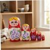 Gemuseeee 5-Layer Wooden Russian Nesting Dolls Matryoshka Dolls for Kids Traditional Folk Art Home Decor Present view 4