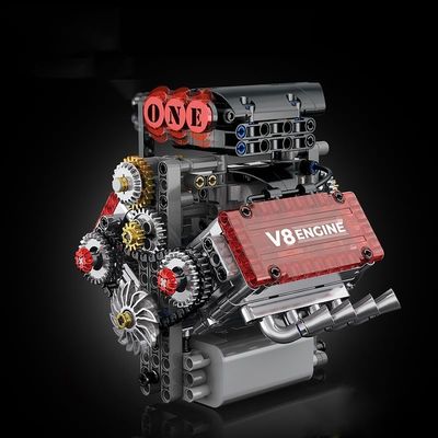AWEJRIX 500+ PCS V8 Engine Model Building Kit, Mechanical STEM Toy for Adults, Transparent Cylinder Head with Piston Linkage, Creative Collectible Desktop Display