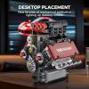 AWEJRIX 500+ PCS V8 Engine Model Building Kit, Mechanical STEM Toy for Adults, Transparent Cylinder Head with Piston Linkage, Creative Collectible Desktop Display view 4