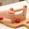 Vestamore 2 Pcs Wooden Junior Chefs Knife Set, Safe Cutting Tools for Veggies Fruits, Beech Wood, 4.7 in / 12 cm, Appealing Bear & Cat Shape, Simple Grip for Small Hands view 3