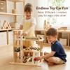 Woodtoe Wooden Display Case, 1/64 Scale Diecast Toy Car Shelf for Kids 3+ view 2