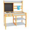 Educational Wooden Outdoor Mud Kitchen for Kids Pretend Play Sand & Water Table Includes Basin, Faucet, Chalkboard, Storage Shelves view 1