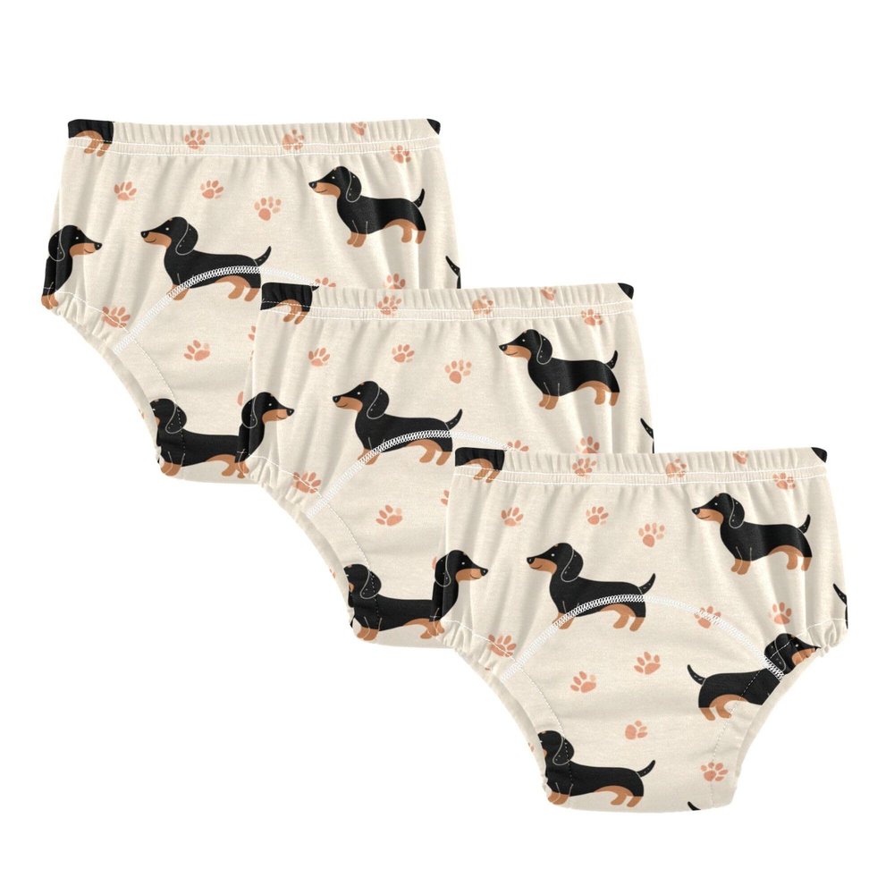 Mazeann Dog Dachshund Paw Print Toddler Potty Training Underwear Cotton Absorbent Soft Baby Girl Boy Potty Training Pant 3T Multi