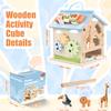 Wooden Activity Cube 8-in-1 Montessori Toys for 6 Months Old 1 2 3 Toddlers view 2