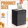 Acellegic Black 6.5inch Money Saving Box Unbreakable Piggy Bank for Adults Save 5, 050 Metal Savings Piggy Bank 100 Day Money Saving Challenge Stainless Steel Box Must Break to Open view 2