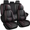 VIUDMEK Full Set Car Seat Covers for Toyota Corolla Hybrid 2020-2026 Leather Seat Covers Waterproof Front Seats&Rear Car Seat Protector Breathable Car Seat Cushion Cover Black&Red view 1