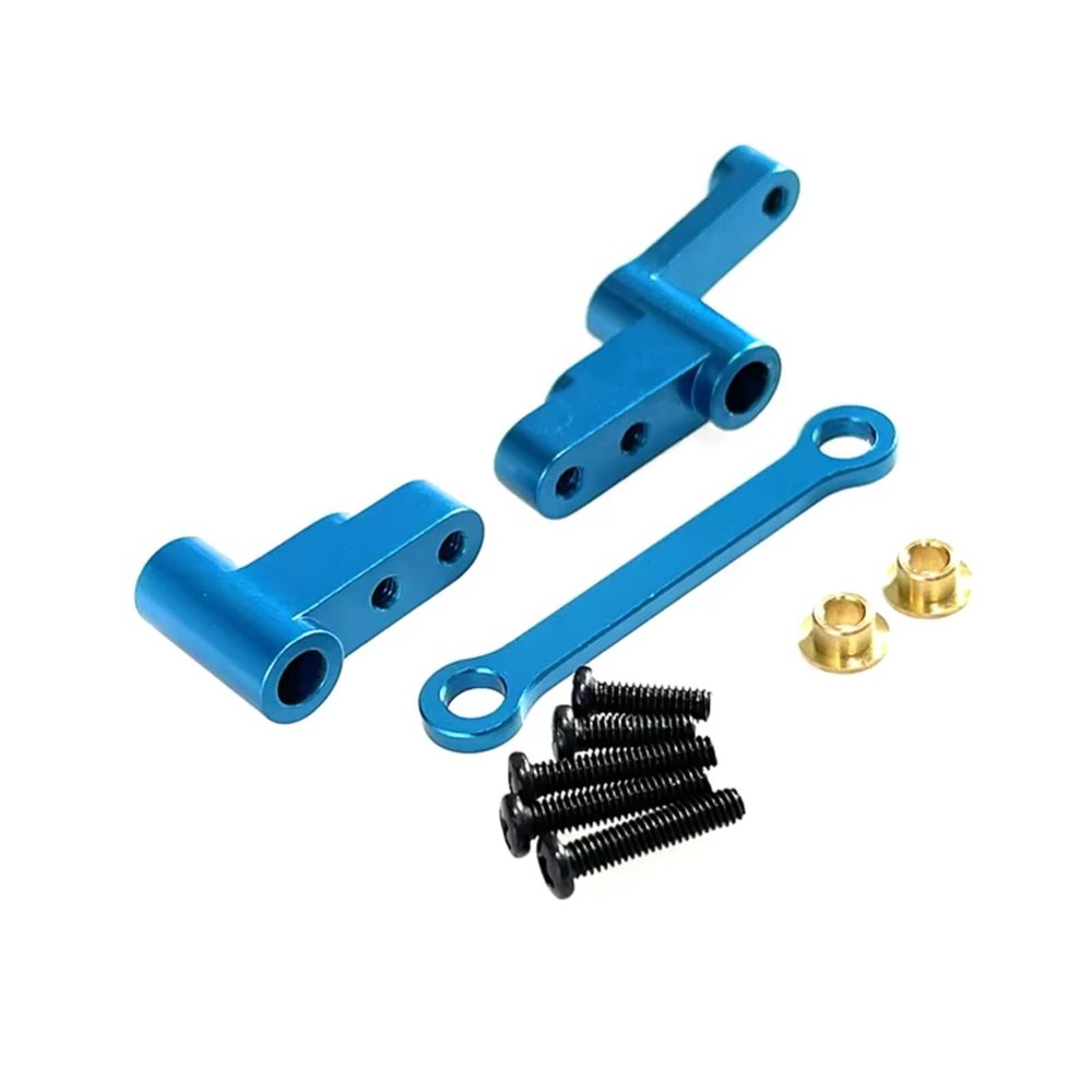 RC Spare Part Compatible with Mjx for Hyper Go 14301 14302 Remote Control Car Modified Accessories Parts Metal Steering Group Transmission Components(Blue)