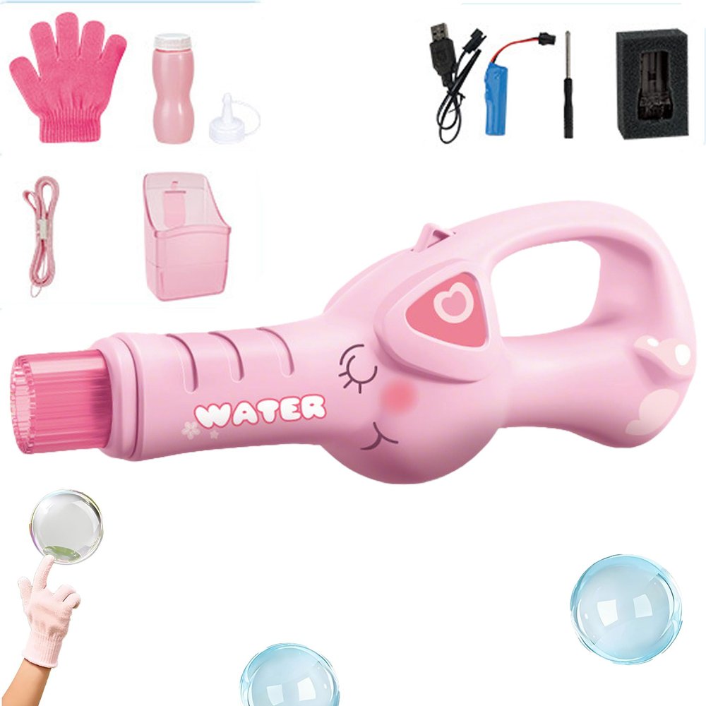 Magic Fog Bubble Wand, Magic Bubble Wand, Bubbles Liquid Refill & Atomizer, Magics Elastic Bubbles Fog Wands, Smoke Bubbless for Outdoor Party & Interactive Play (Pink-C)