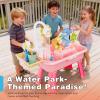 Water Table for Kids, Upgraded Play Sink with Running Water, Sand Waters Table Toy, Outside Sensory Toys, Children Play Accessories for Kids Ages 4 to 8 Children 3+ Outdoor Beach, Backyard view 3