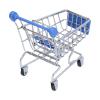 Hidyliu Mini Supermarket Handcart, Sturdy Iron Material, Blue Color, for Home Kitchen Office Use, Toy Kids Family Friends view 2