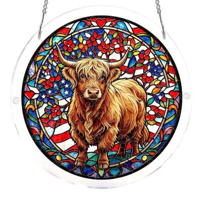 Animal Acrylic Jigsaw Puzzle Suncatcher Window Hanging Crafts Window Suncatcher Acrylic Puzzle for Living Room Bedroom Summer Home Balcony Decor (Cow B, S)