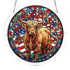 Animal Acrylic Jigsaw Puzzle Suncatcher Window Hanging Crafts Window Suncatcher Acrylic Puzzle for Living Room Bedroom Summer Home Balcony Decor (Cow B, S) view 1
