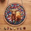 Animal Acrylic Jigsaw Puzzle Suncatcher Window Hanging Crafts Window Suncatcher Acrylic Puzzle for Living Room Bedroom Summer Home Balcony Decor (Cow B, S) view 2