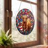 Animal Acrylic Jigsaw Puzzle Suncatcher Window Hanging Crafts Window Suncatcher Acrylic Puzzle for Living Room Bedroom Summer Home Balcony Decor (Cow B, S) view 3
