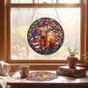 Animal Acrylic Jigsaw Puzzle Suncatcher Window Hanging Crafts Window Suncatcher Acrylic Puzzle for Living Room Bedroom Summer Home Balcony Decor (Cow B, S) view 4