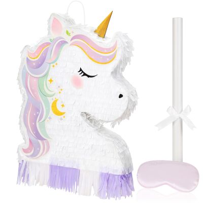 Cozystar Unicorn Piata for Girls Birthday Party - 16.5" Pinata Set with Stick & Blindfold - Fairy Theme Party Supplies Indoor & Outdoor Game Decoracion