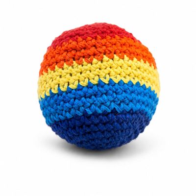 1PCS Hand-Made Knitted Footbag, 2026 Upgraded Assorted Foot Bag Crochet Foot Bags for Adults, Juggling Balls for Beginners, Multicolored Geometric Pattern, Ready-to-Use