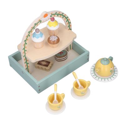 Hamwesh Tea Party Set, Simulation Dessert Rack Kids Kitchen Playset, Princess Toy with Pot Cup Spoon for Little Girls Toddlers Birthday Gifts