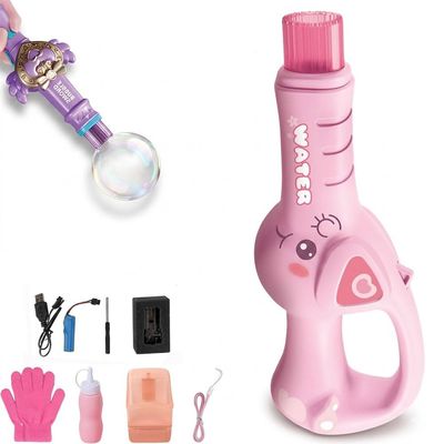 Bubble Fog Wand, Fog Bubble Machine for Kids, Fogs Bubbles Machine with Lights & Sound, Parent-Child Interaction for Parties, Beaches, Summe (Piggy-A)