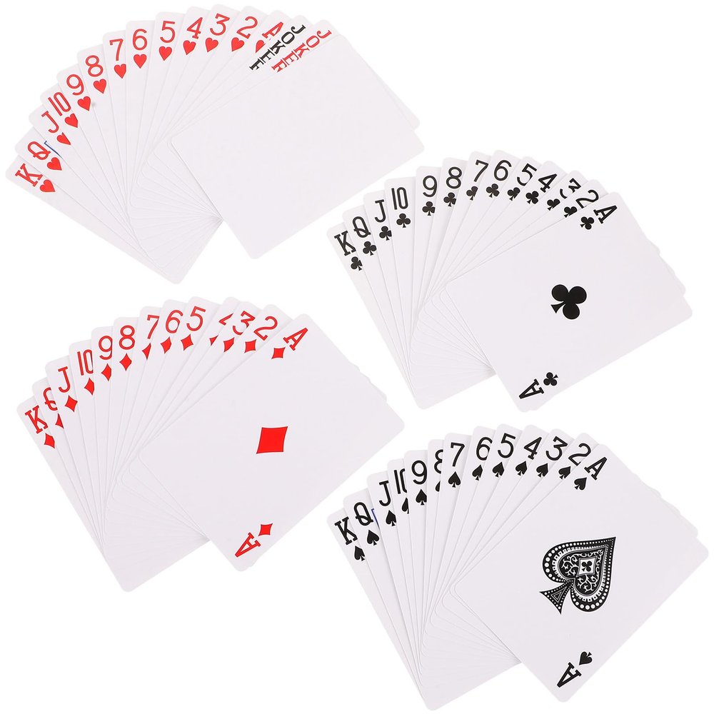 WESIEVYA 4 Sets Sublimation Blank Playing Cards - White Blank Board Game Pieces - Printable Poker Themed Supplies for Replacement Board Gaming