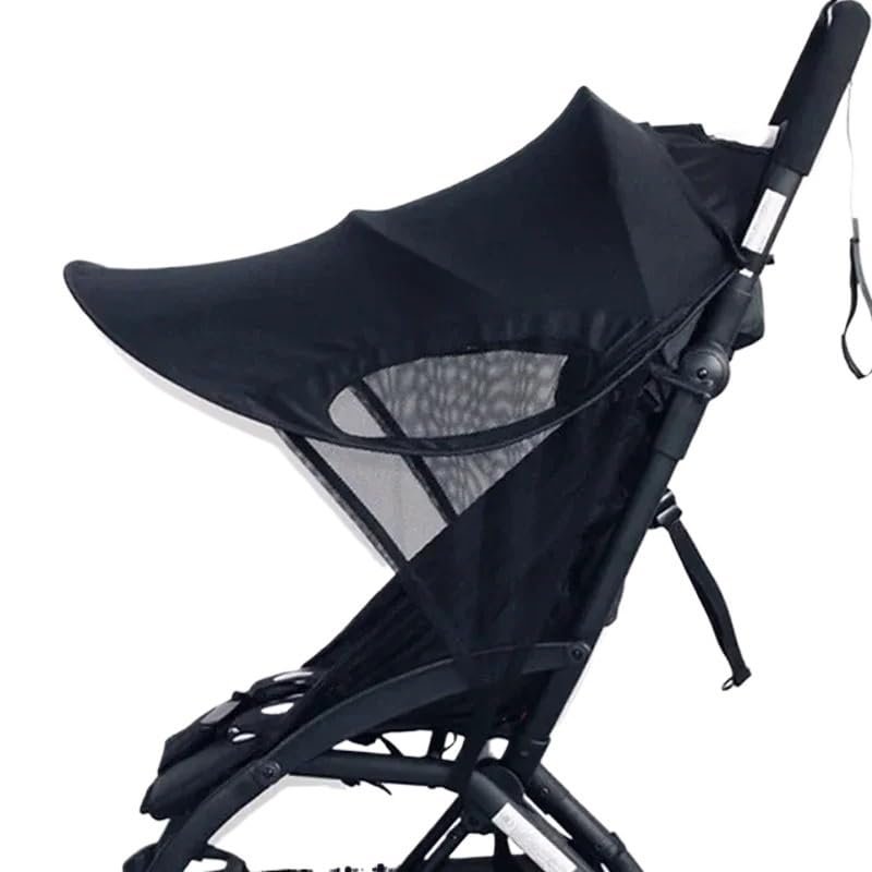 Stroller Sun Shade Black Universal Awning Sun Visor Canopy Cover Baby Windproof Umbrella Sunscreen Cover Stroller Accessories(Mosquito net Payment)
