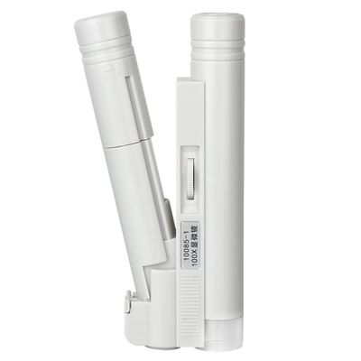 100x Tube Microscope with LED Illuminated Magnifying Glass Identification Microscope