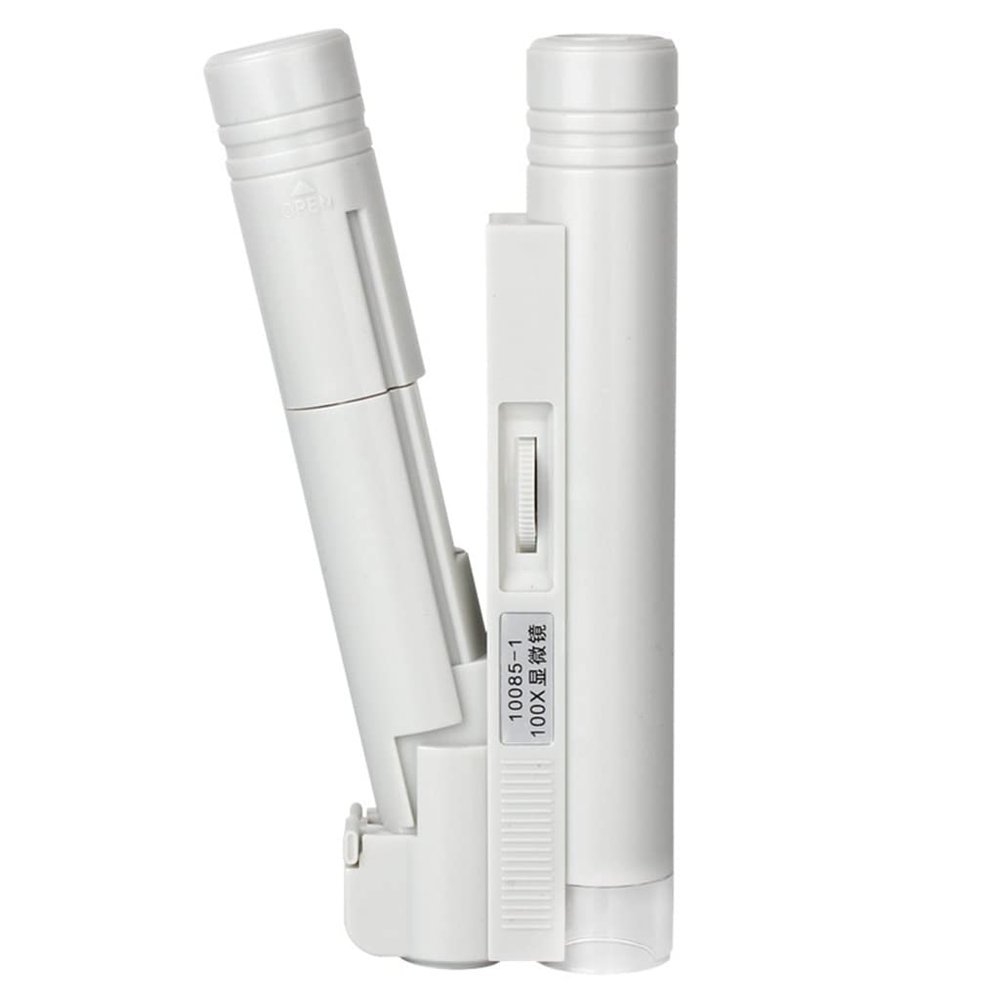 100x Tube Microscope with LED Illuminated Magnifying Glass Identification Microscope