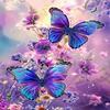 35 Pieces Blue-Purple Butterfly Flower Wooden Jigsaw Puzzles, Indoor Activities to Exercise Your Brain, Patience Enhancing Stress Relief - 4 X 6 Inches view 1