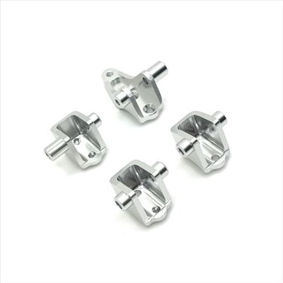 COMODO 4Pcs Metal Axle Rod Fixing Seats for 1/10 RC Crawler Front & Rear - 6061 Aluminum Replacement Drivetrain Parts Compatible with HB R1001 R1002 R1003(Silver)
