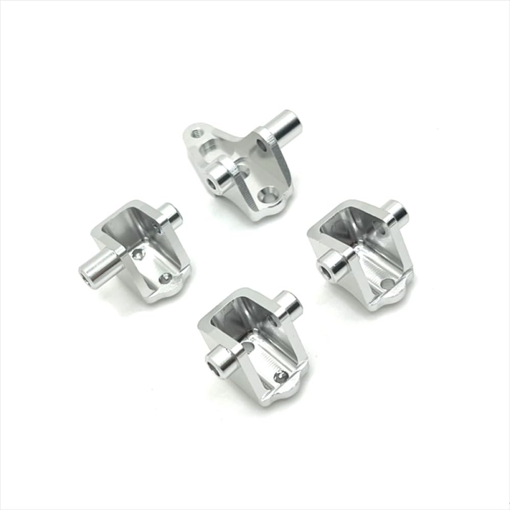 COMODO 4Pcs Metal Axle Rod Fixing Seats for 1/10 RC Crawler Front & Rear - 6061 Aluminum Replacement Drivetrain Parts Compatible with HB R1001 R1002 R1003(Silver)