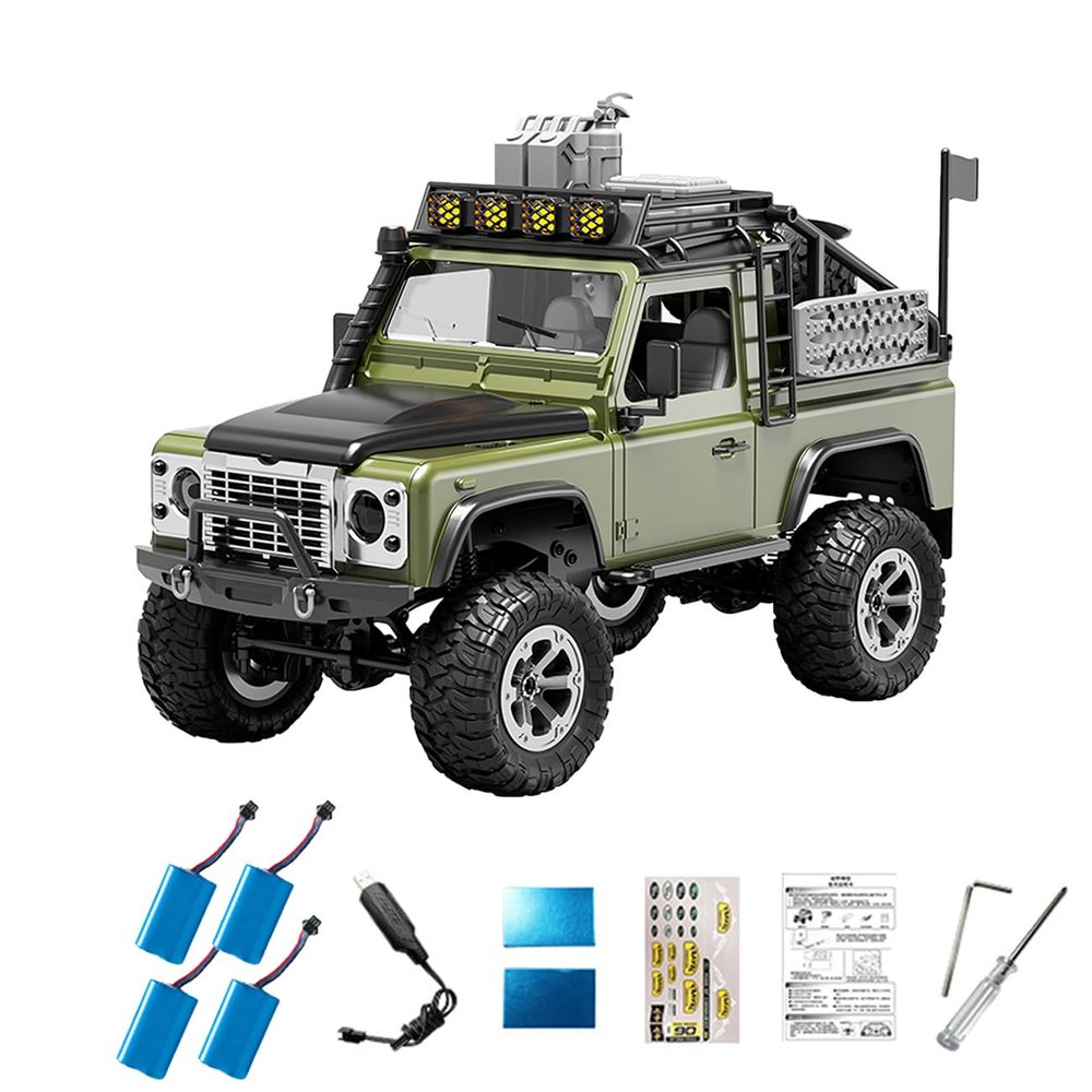 KF90 1/12 Scale RC Rock Crawler for Adults, 2.4G 4WD Full Proportional Control Carbon Brush Off-Road RC Monster Truck with Adjustable Waterproof LED Lights