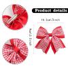 JOYFUNFABU 2PCS 3" Red Gingham Hair Bows for Girls, Classic Plaid Clips view 2